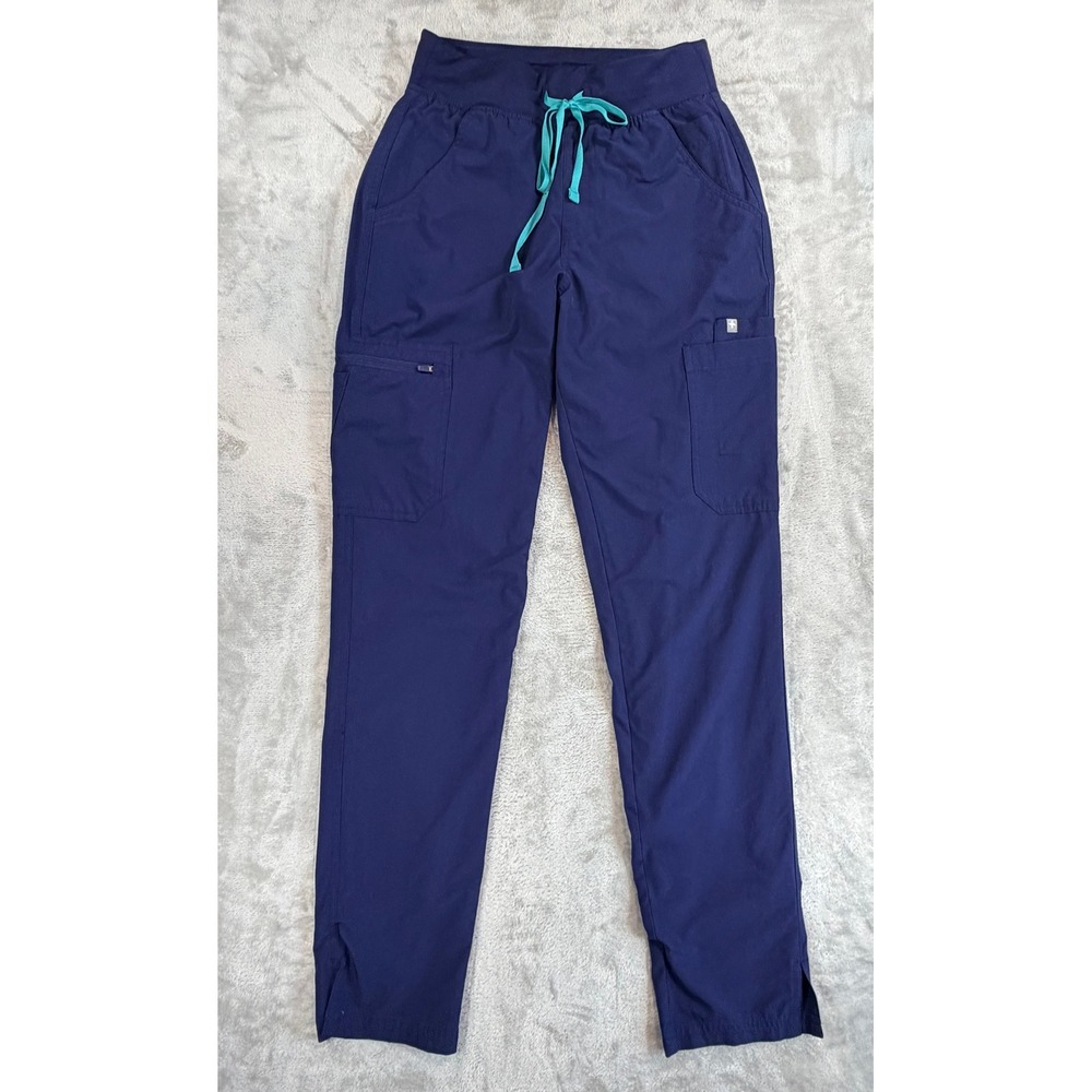 Figs Women FreeX Straight Leg Scrub Pants Navy Blue XS Tall XS/T